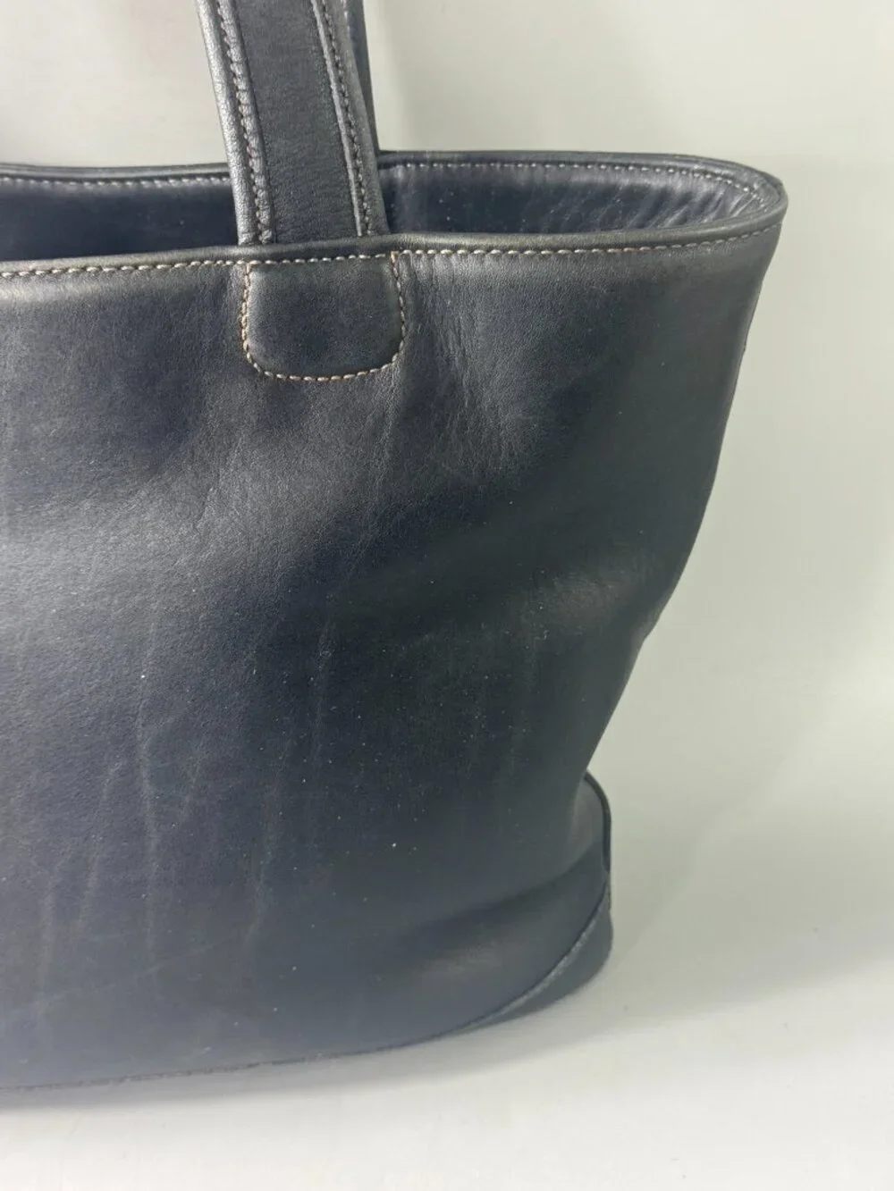 Authentic Vintage Coach 9302 Black Leather Bleeker Basket Bag